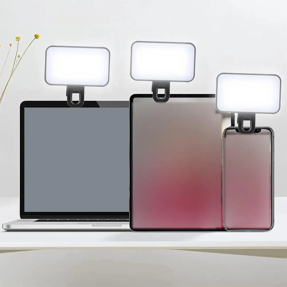 Mini LED Selfie Light – Clip-On Fill Flash for Phones, Tablets & Laptops