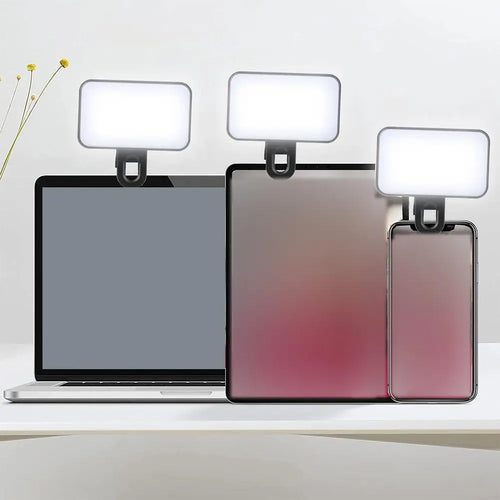 Mini LED Selfie Light – Clip-On Fill Flash for Phones, Tablets & Laptops
