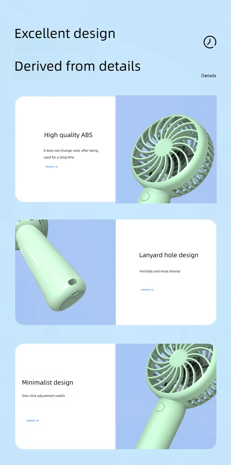 Mini Portable Handheld Fan – USB Rechargeable for Travel & Outdoors