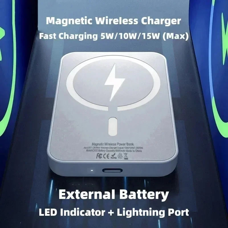 AweThingsGirly Mini Magnetic Power Bank – Fast Wireless Charger for iPhone & Samsung