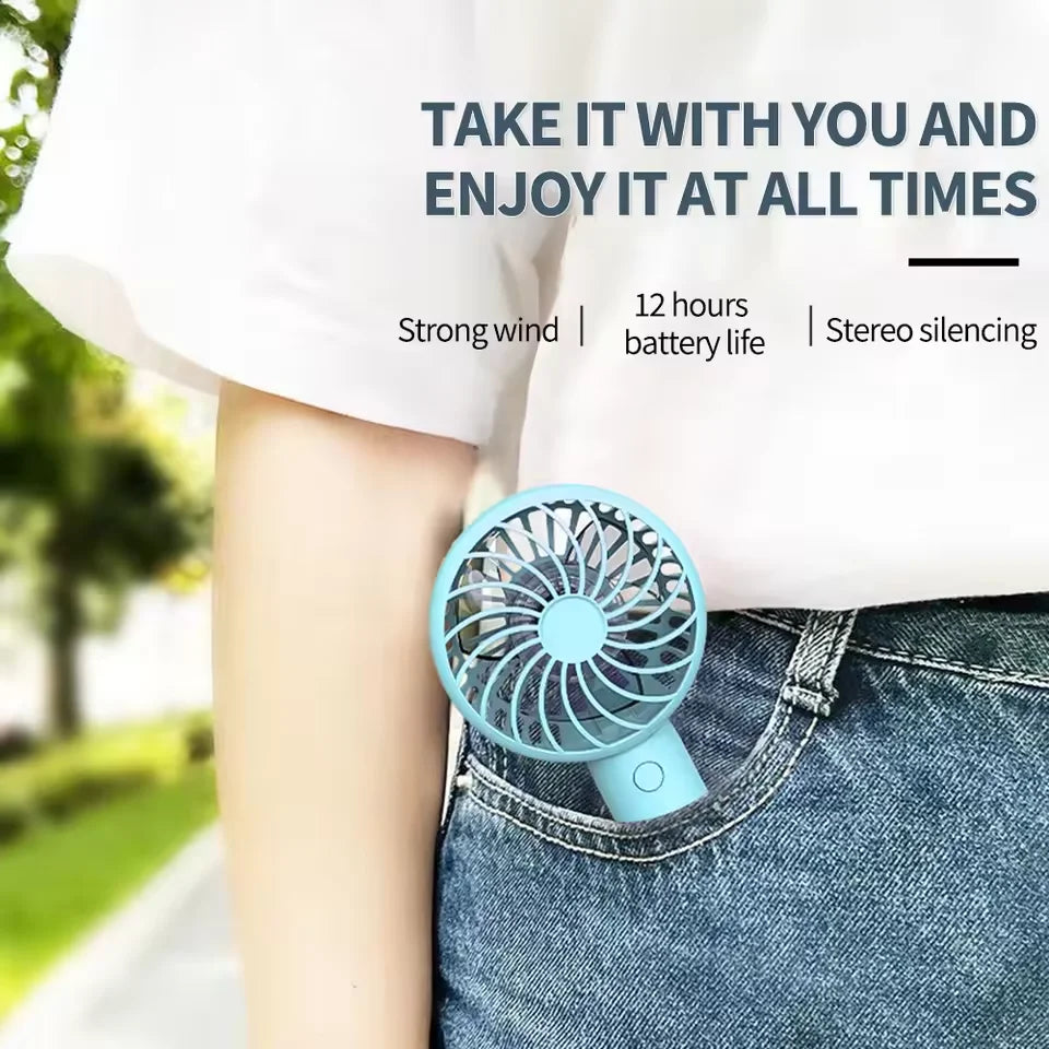 Mini Portable Handheld Fan – USB Rechargeable for Travel & Outdoors