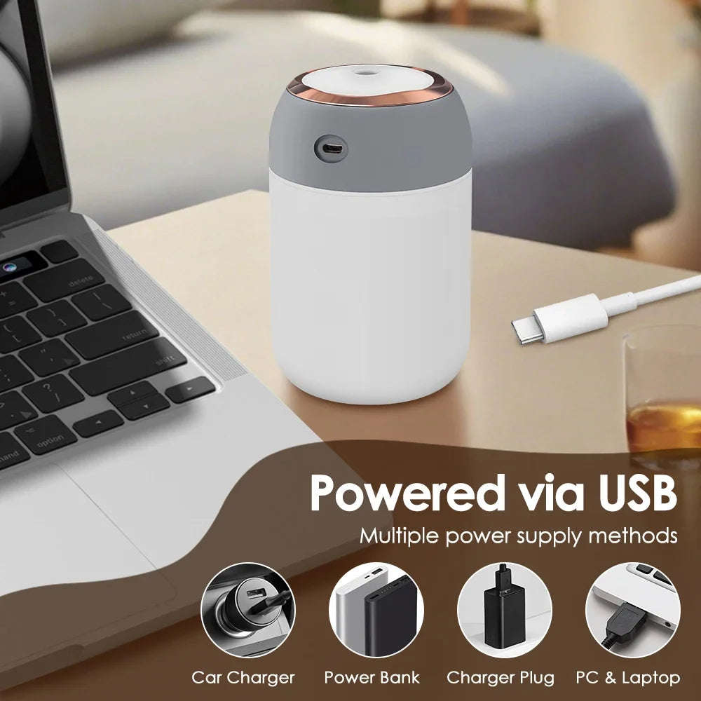 Cute Mini Air Humidifier – USB Colorful Light for Office, Car & Bedroom