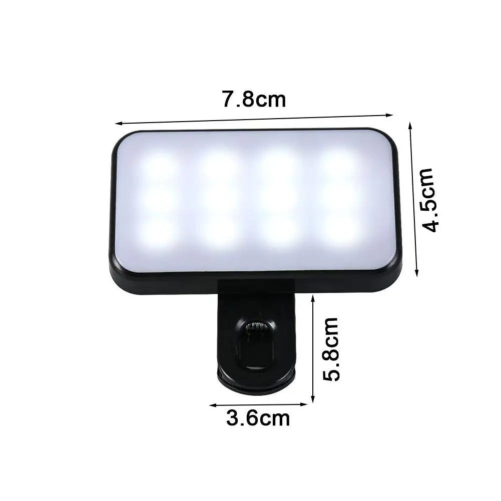 Mini LED Selfie Light – Clip-On Fill Flash for Phones, Tablets & Laptops