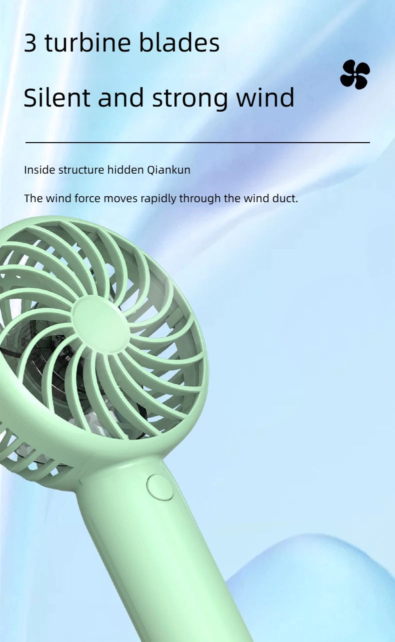 Mini Portable Handheld Fan – USB Rechargeable for Travel & Outdoors