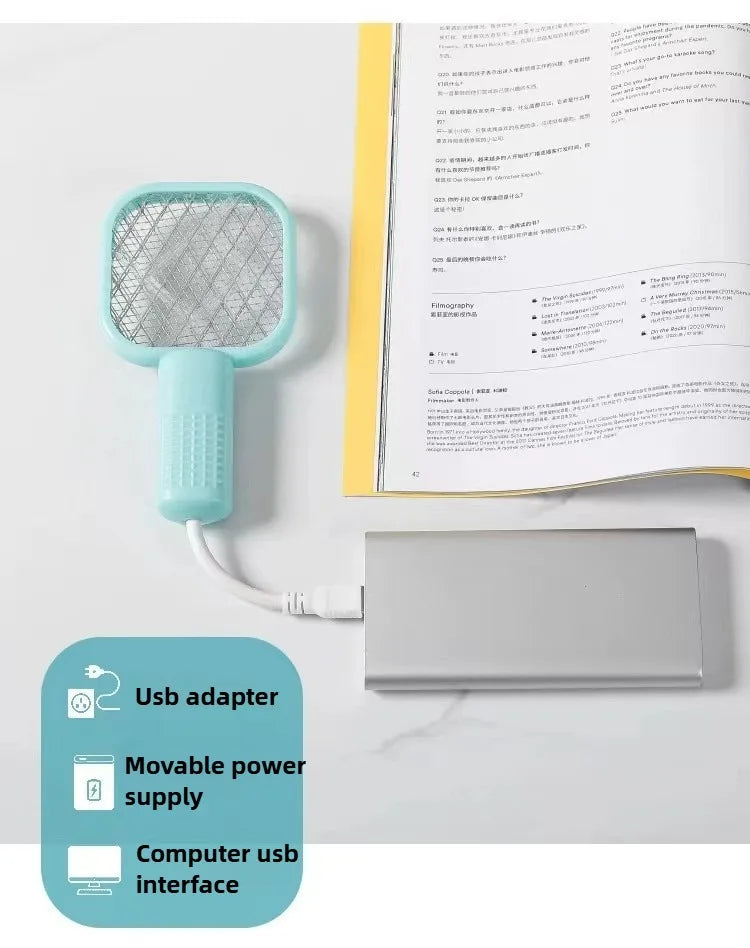 Portable Mini Mosquito Zapper 💕 USB Electric Bug Swatter with UV light