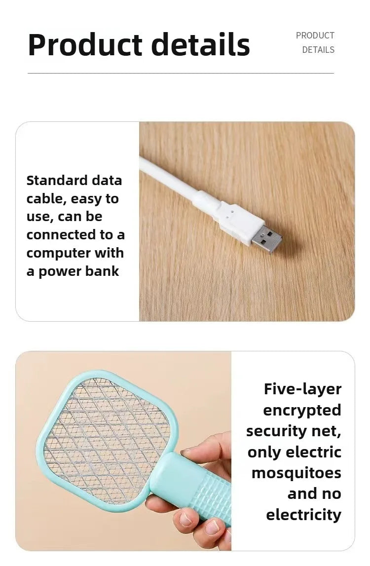 Portable Mini Mosquito Zapper 💕 USB Electric Bug Swatter with UV light