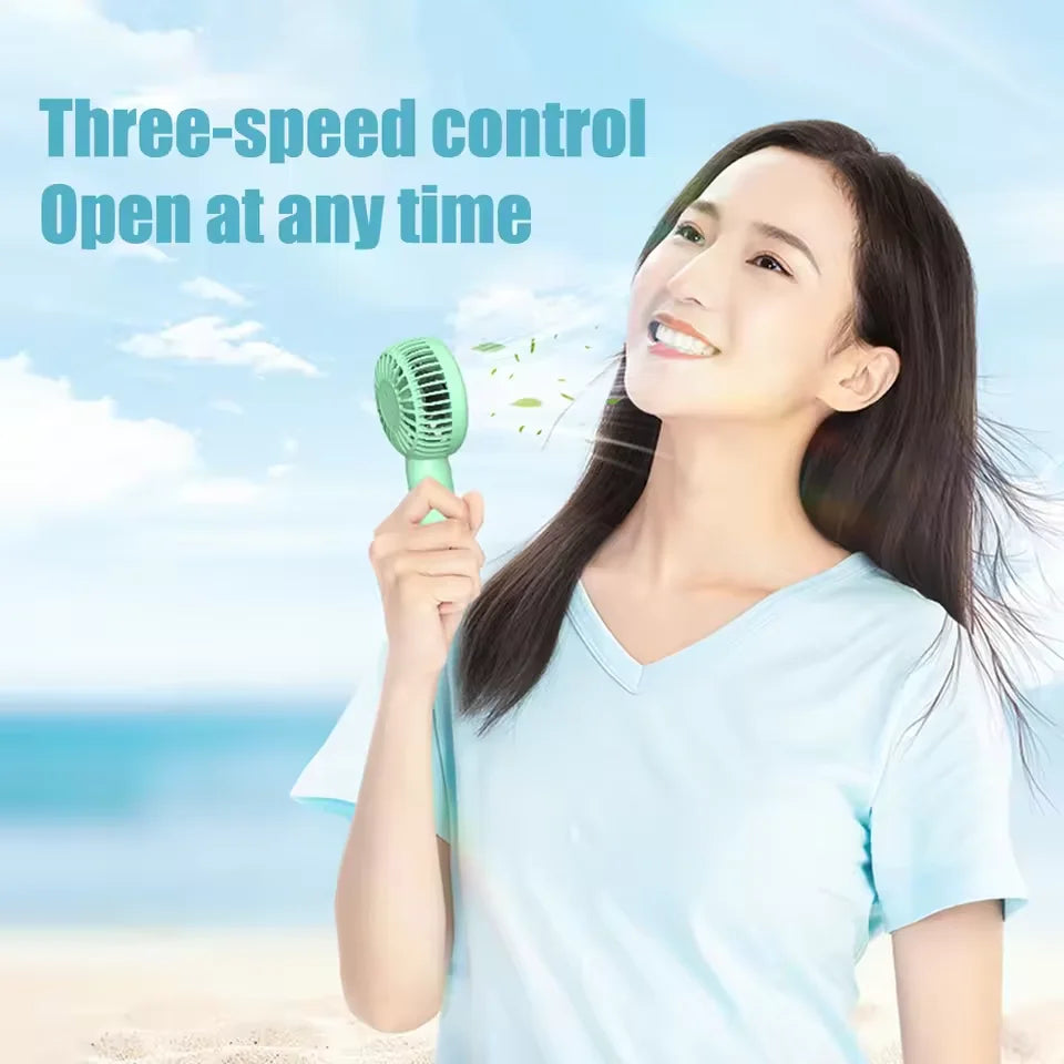 Mini Portable Handheld Fan – USB Rechargeable for Travel & Outdoors
