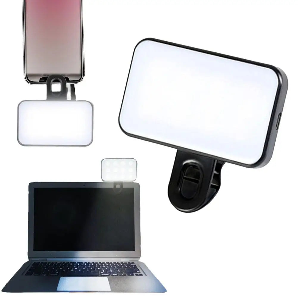 Mini LED Selfie Light – Clip-On Fill Flash for Phones, Tablets & Laptops