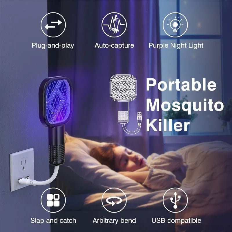 Portable Mini Mosquito Zapper 💕 USB Electric Bug Swatter with UV light