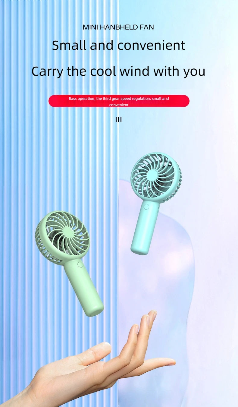 Mini Portable Handheld Fan – USB Rechargeable for Travel & Outdoors