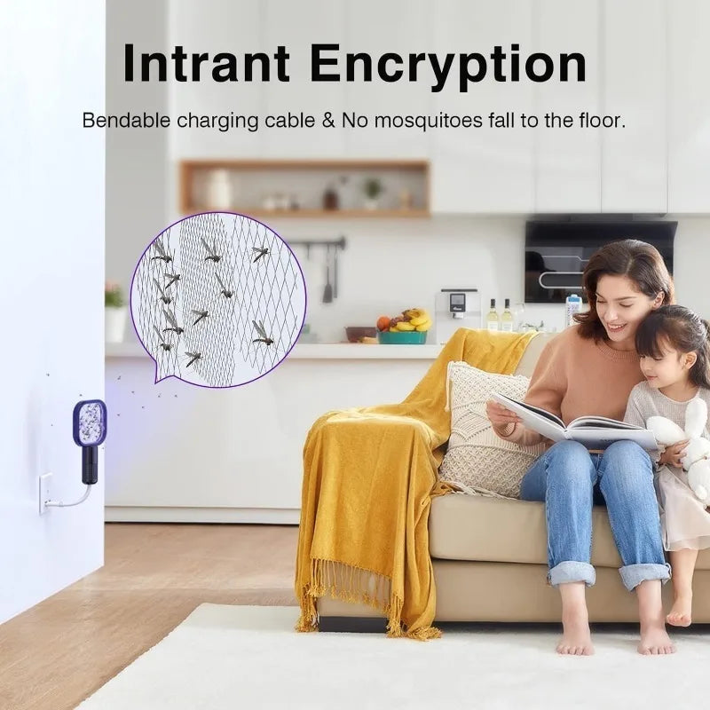 Portable Mini Mosquito Zapper 💕 USB Electric Bug Swatter with UV light